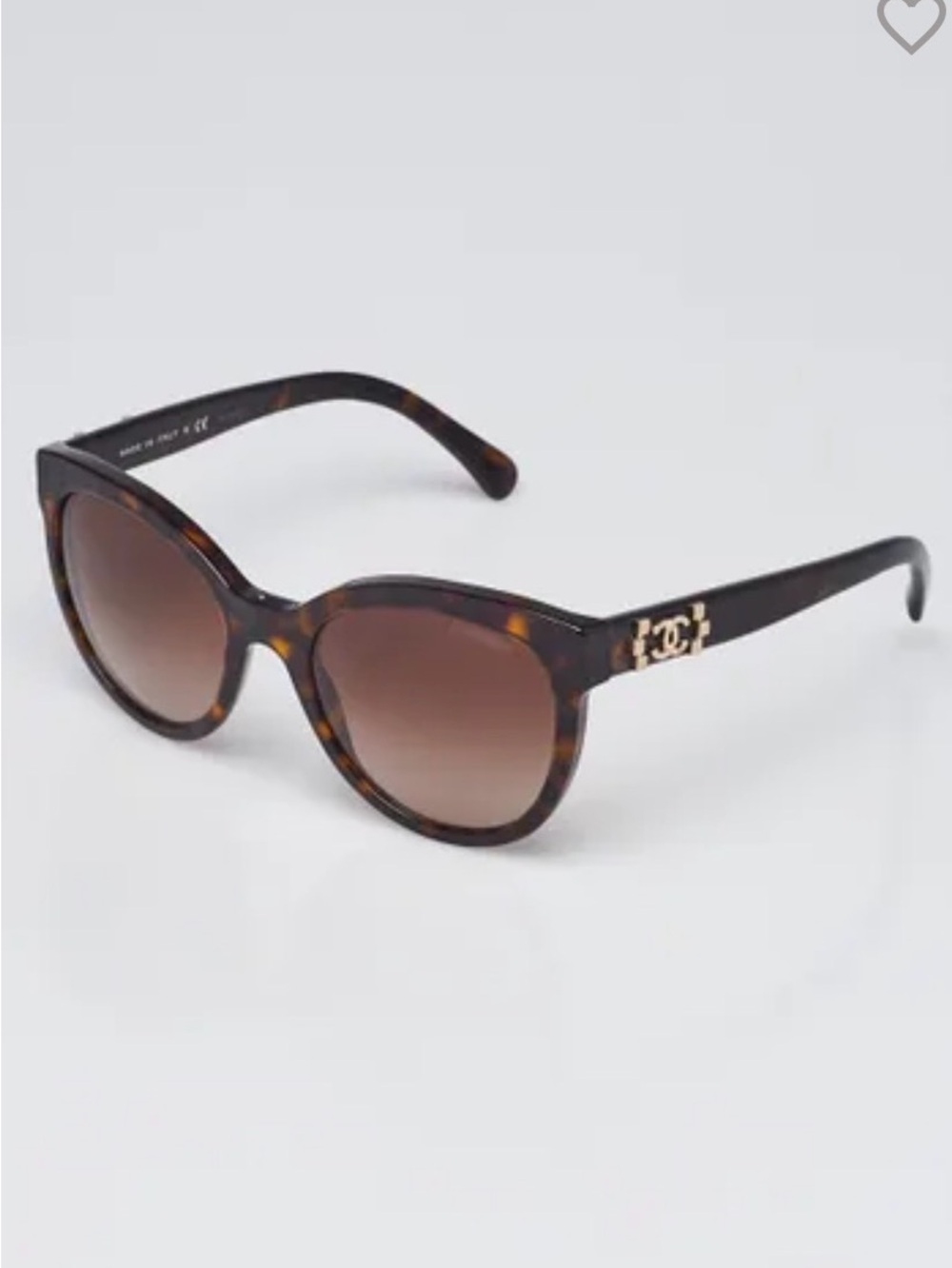 Authentic Chanel 5315 Brown Tortoise Shell Frame CC Cat Eye Pantos Sunglasses